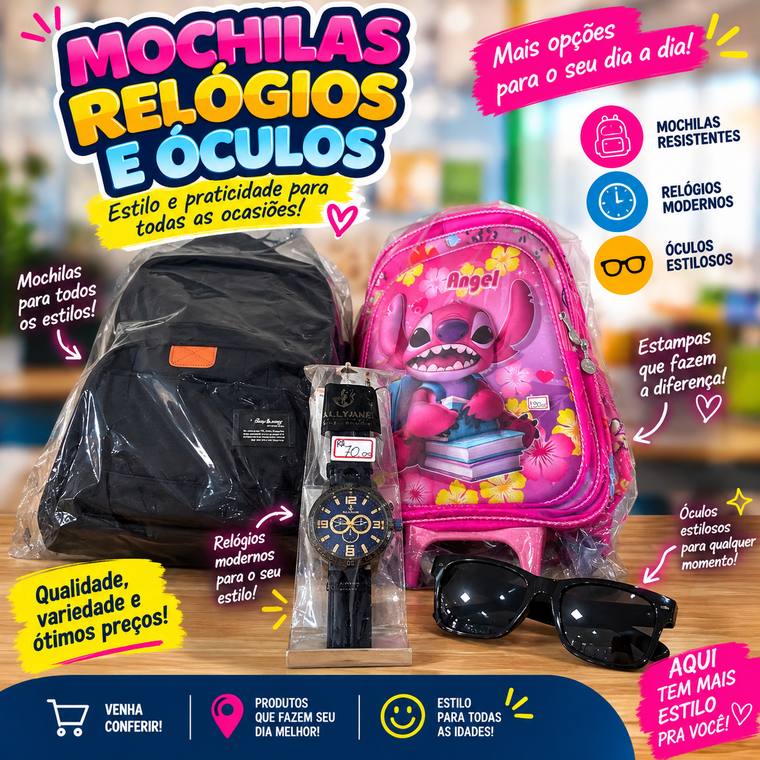 Mochilas, Bolsas e Estojos