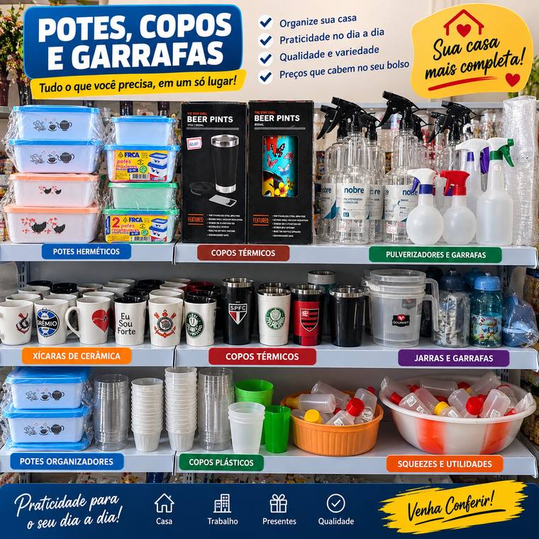 Potes, Copos e Garrafas