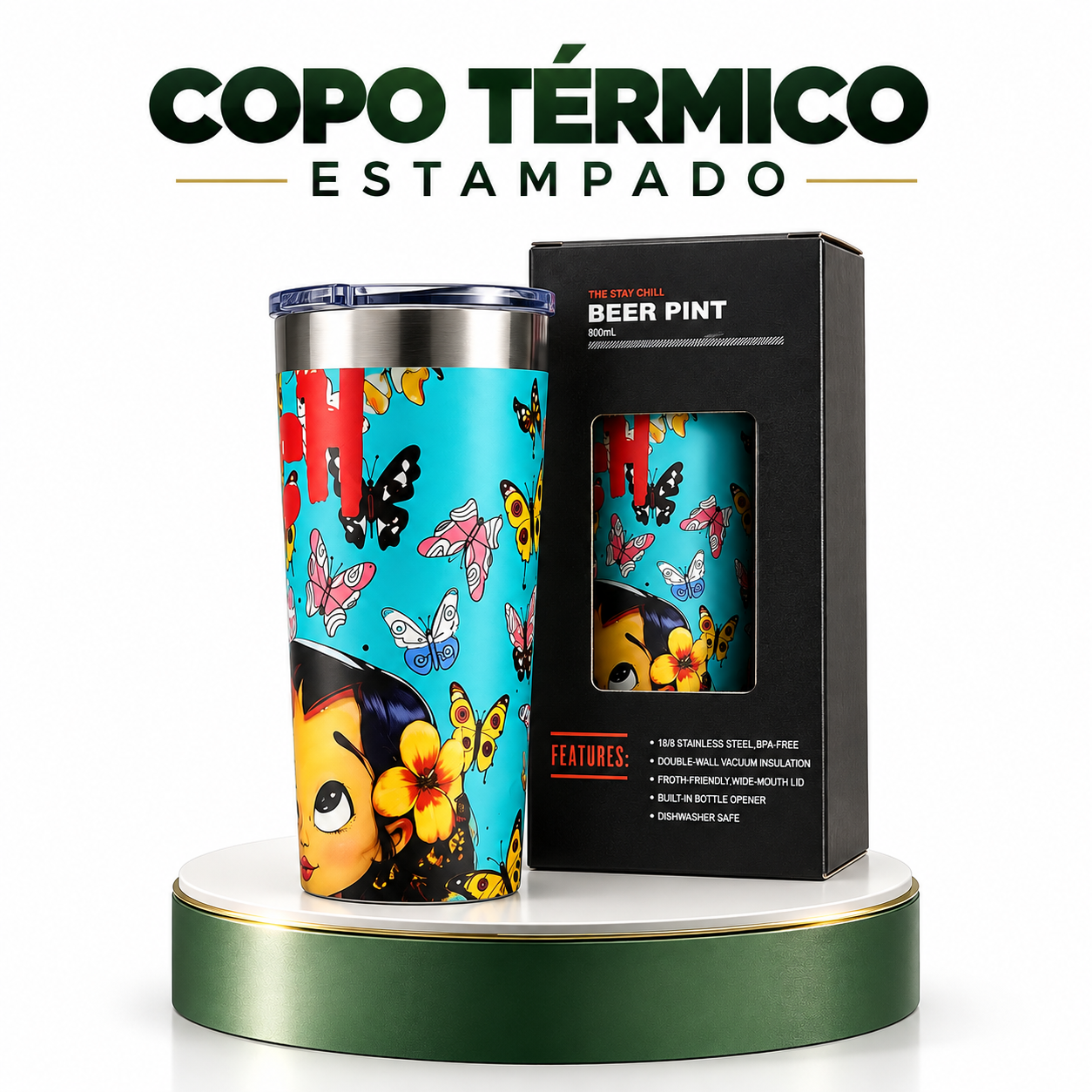 Copo térmico estampado